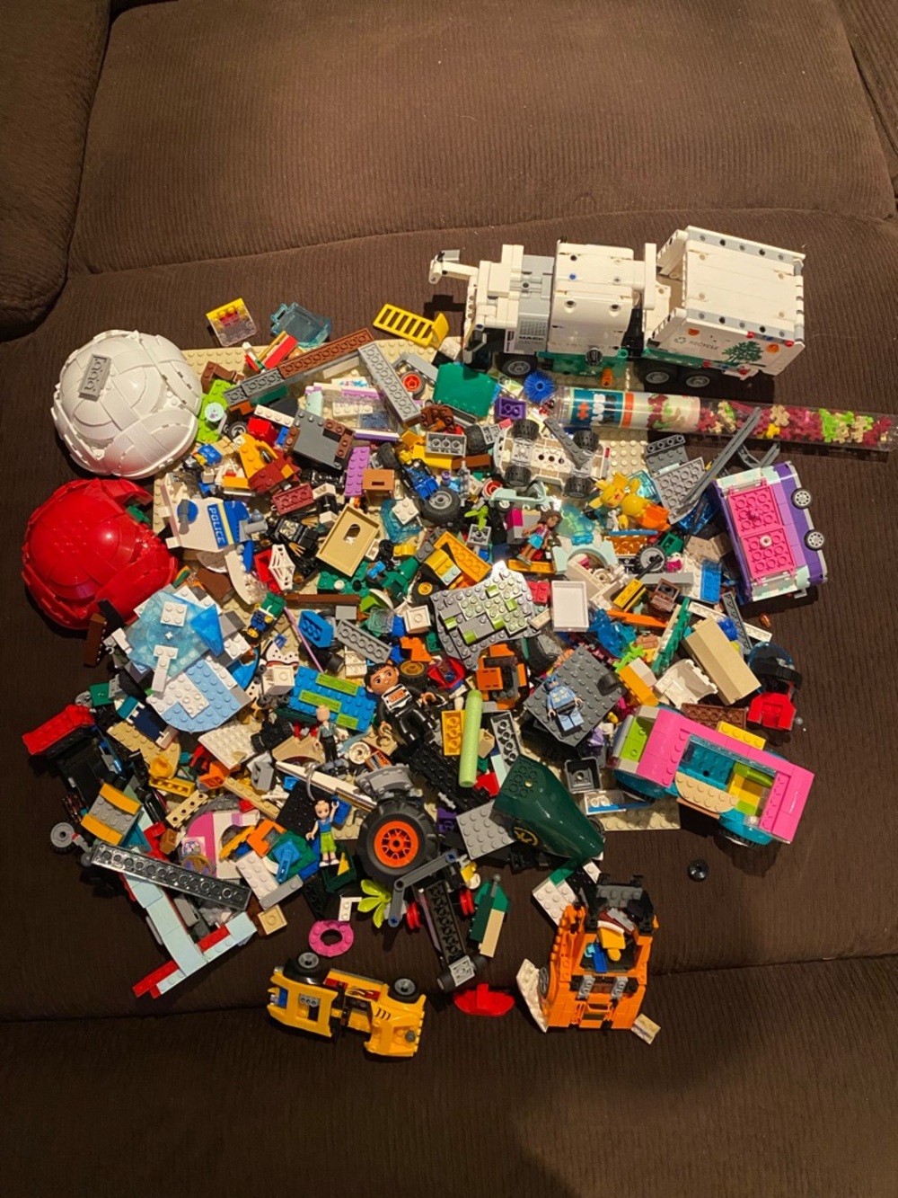 7 Pound Lego Box with Many Lego mini figures as well (A)